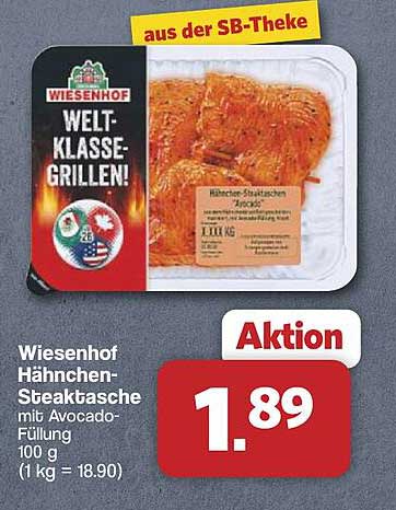 Wiesenhof Hähnchen-Steaktasche mit Avocado-Füllung 100 g