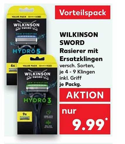WILKINSON SWORD Rasierer mit Ersatzklingen versch. Sorten, je 4 - 9 Klingen inkl. Griff je Packg.