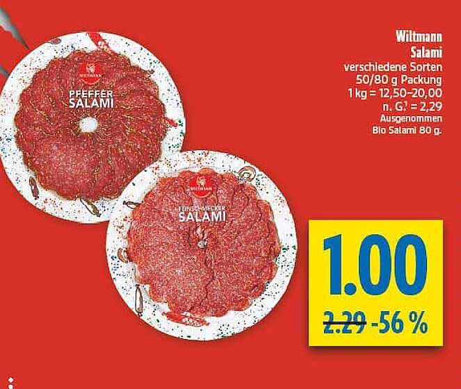 Wittmann Salami verschiedene Sorten 50/80 g Packung