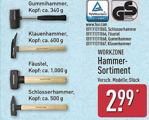 WORKZONE Hammer-Sortiment