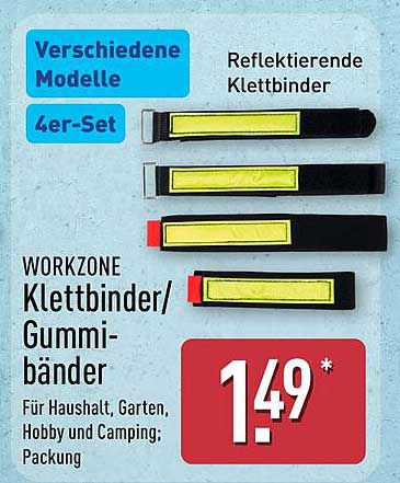 WORKZONE Klettbinder/Gummibänder