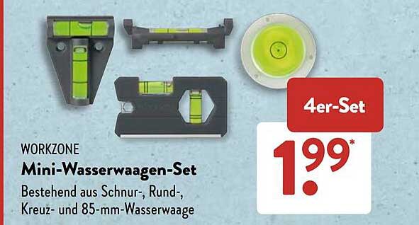 WORKZONE Mini-Wasserwaagen-Set