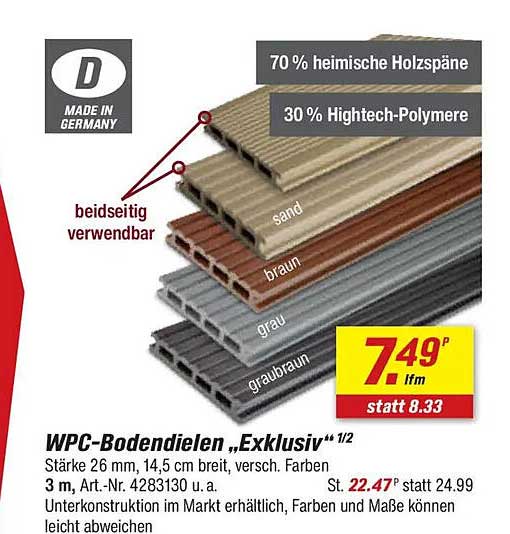 WPC-Bodendielen „Exklusiv“