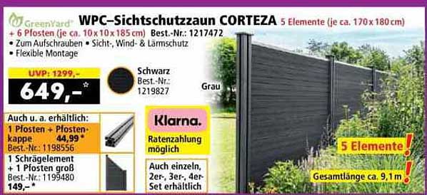 WPC-Sichtschutzzaun CORTEZA