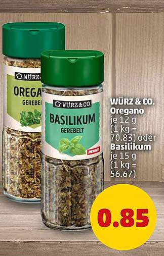 WÜRZ & CO. Oregano je 12 g oder Basilikum je 15 g