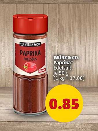 WÜRZ & CO. Paprika* Edelsüß, je 50 g (1 kg = 17.00)