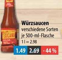 Würzsaucen verschiedene Sorten je 500-ml-Flasche