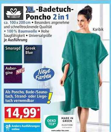 XL-Badetuch-Poncho 2 in 1
