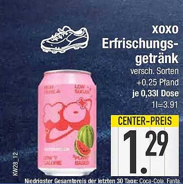 XOXO Erfrischungsgetränk versch. Sorten +0,25 Pfand je 0,33l Dose