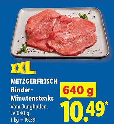 XXL METZERFRISCH Rinder-Minutenssteaks