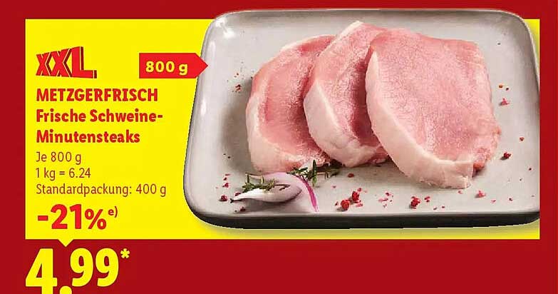 XXL METZGERFRISCH Frische Schweine-Minutensteaks