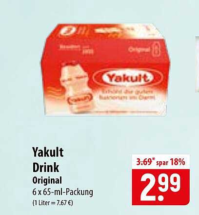 Yakult Drink Original 6 x 65-ml-Packung