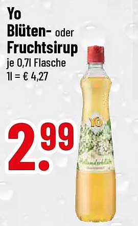Yo Blüten- oder Fruchtsirup je 0,7l Flasche 1l = € 4,27
