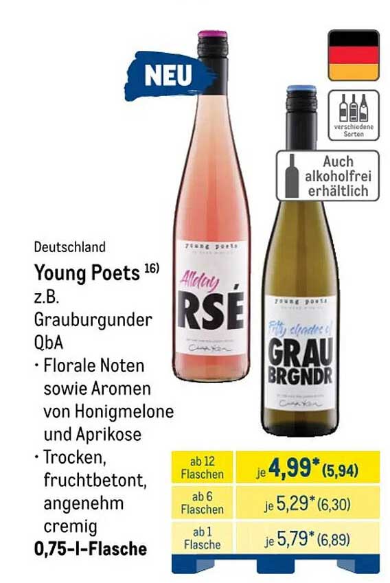 Young Poets z.B. Grauburgunder QbA