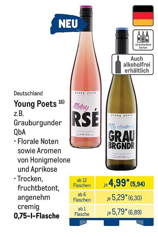 Young Poets z.B. Grauburgunder QbA