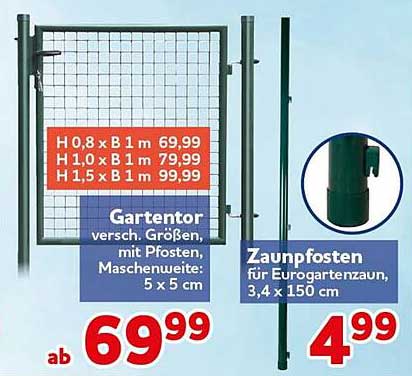 Zaunpfosten für Eurogartenzäun, 3,4 x 150 cm