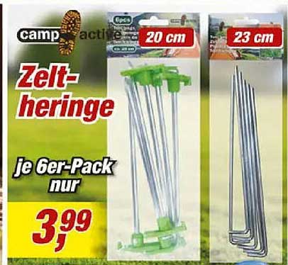 Zelt-heringe je 6er-Pack nur