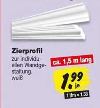 Zierprofil zur individuellen Wandgestaltung, weiß
