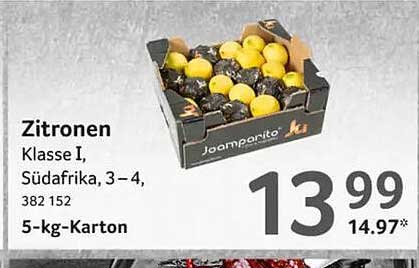 Zitronen Klasse I, Südafrika, 3–4, 382 152 5-kg-Karton