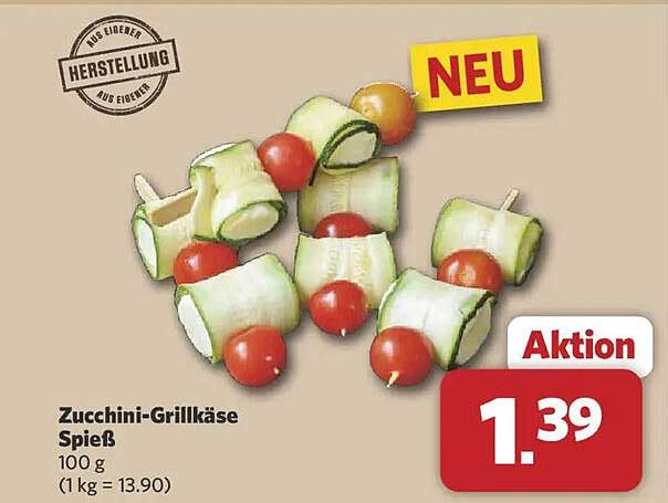 Zucchini-Grillkäse Spieß