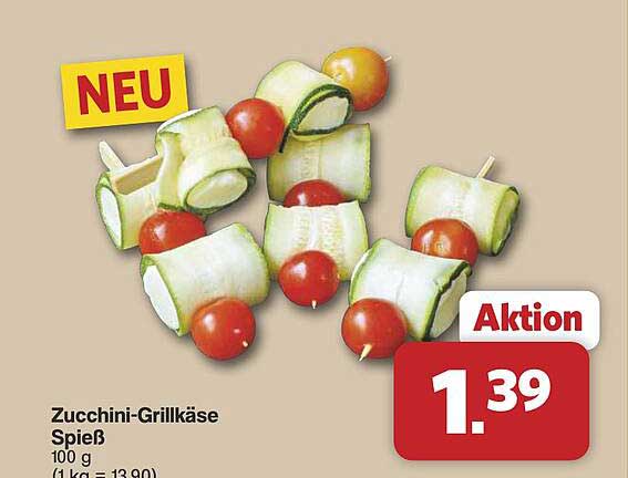 Zucchini-Grillkäse Spieß