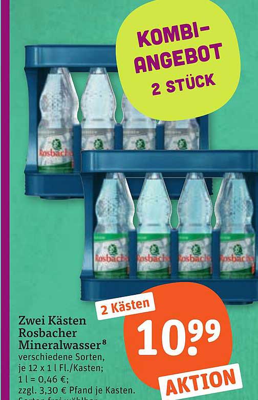 Zwei Kästen Rosbacher Mineralwasser