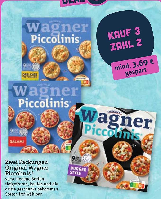 Zwei Packungen Original Wagner Piccolinis