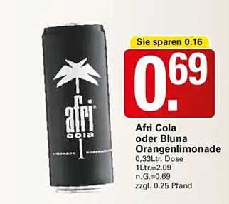 Afri Cola oder Bluna Orangenlimonade 0,33L Dose