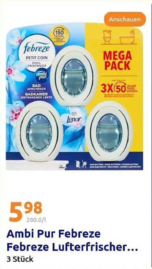 Ambi Pur Febreze Luftfrischer - Mega Pack (3 Stück)