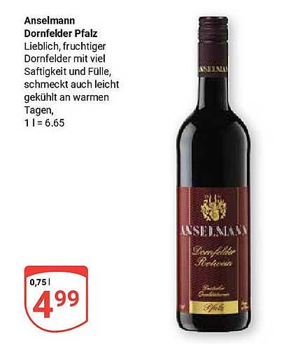 Anselmann Dornfelder Pfalz 0,75l