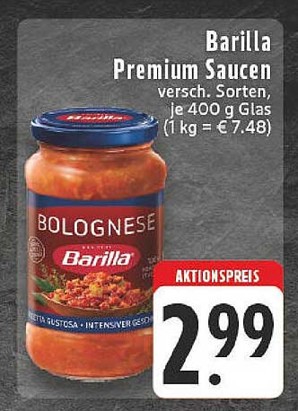 Barilla Premium Saucen, Bolognese, 400 g Glas