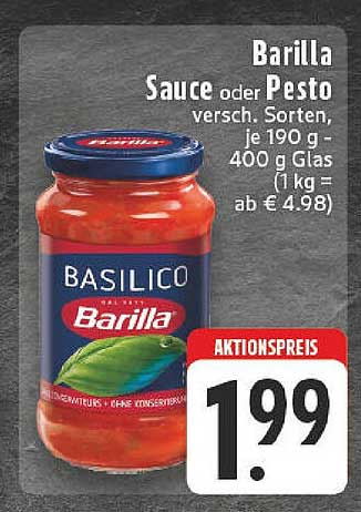Barilla Sauce oder Pesto, verschiedene Sorten, je 190 g
