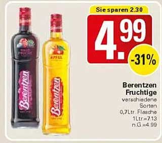 Berentzen Fruchtige Sorten 0,7l Flasche