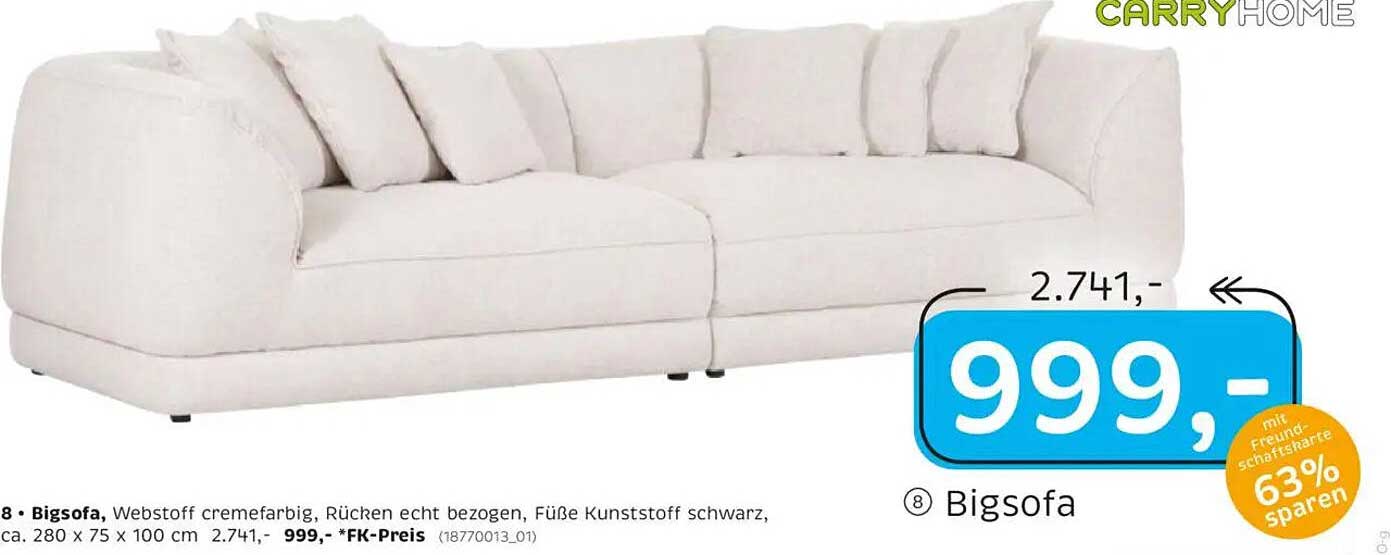 Bigsofa - Cremefarbenes Design für Ihr Wohnzimmer
