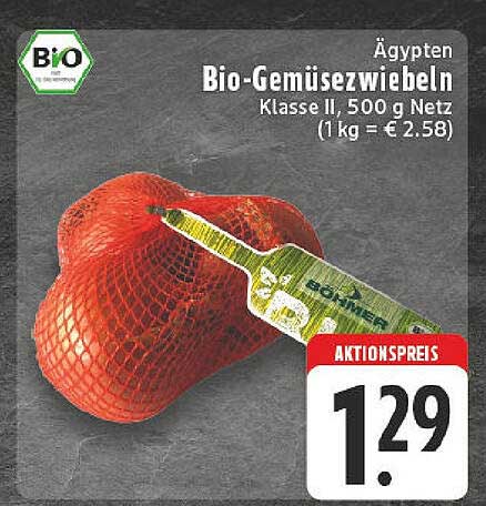 Bio-Gemüsezwiebeln 500 g - Aktionspreis 1,29 €