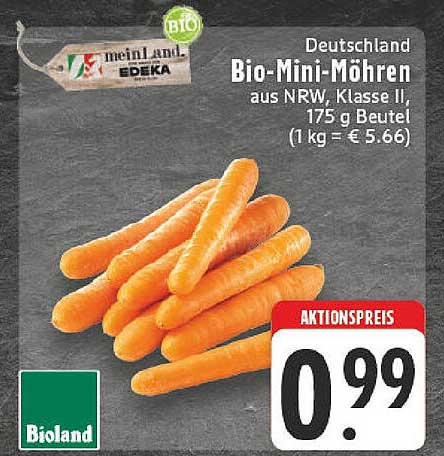 Bio-Mini-Möhren aus NRW, 175 g Beutel