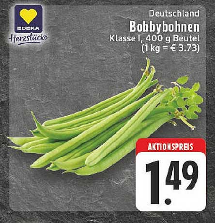 Bobbybohnen Klasse I, 400 g Beutel