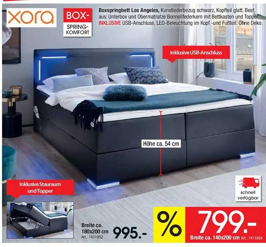 Boxspringbett Los Angeles - Ihr Traumbett für besten Schlafkomfort