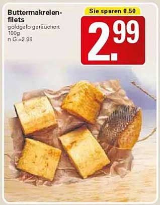 Buttermakrelenfilets - goldgelb geräuchert 100g