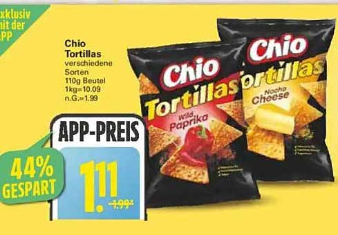 Chio Tortillas verschiedene Sorten 110g Beutel