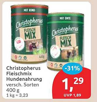 Christopherus Fleischmix Hundenahrung 400 g