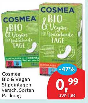 Cosmea Bio & Vegan Slip Einlagen - verschiedene Sorten