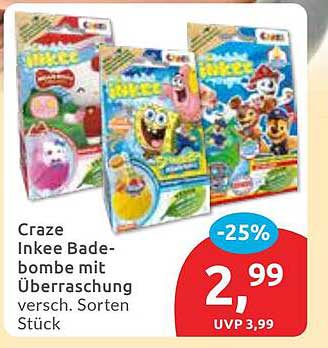 Craze Inkee Badebombe mit Überraschung, versch. Sorten