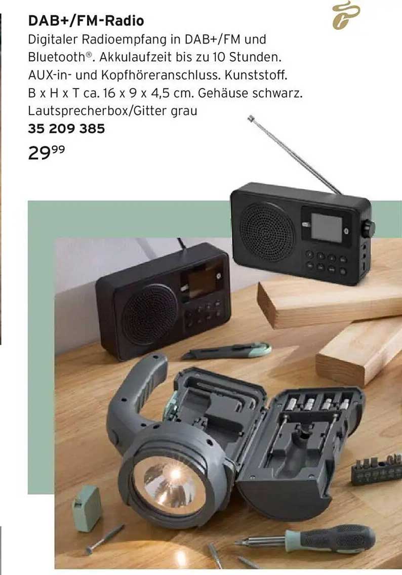 DAB+/FM-Radio mit Bluetooth und Akkulaufzeit