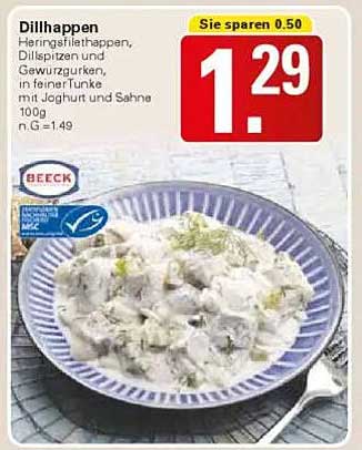 Dillhappen - Heringfilethappen in feiner Tunke