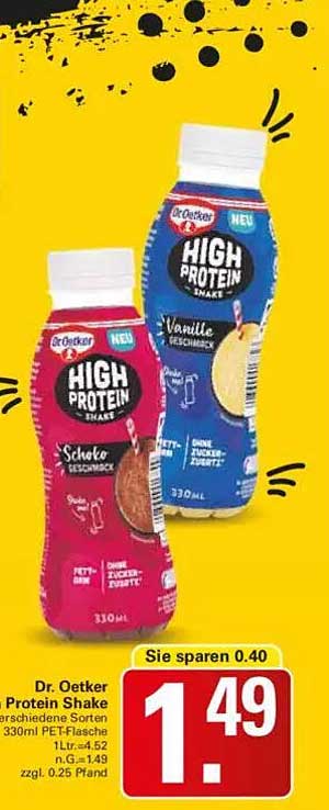 Dr. Oetker High Protein Shake - verschiedene Sorten
