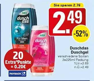 Duschdas Duschgel verschiedene Sorten 3x225ml