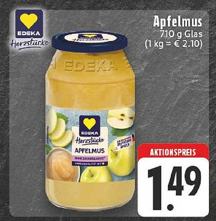 EDEKA Apfelmus 710 g Glas - Aktionspreis 1,49 €