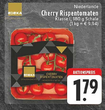 EDEKA Cherry Rispetomaten, 180 g Schale – Aktionspreis!