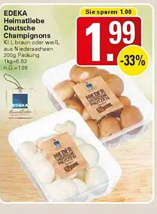 EDEKA Heimatliebe Deutsche Champignons 300g